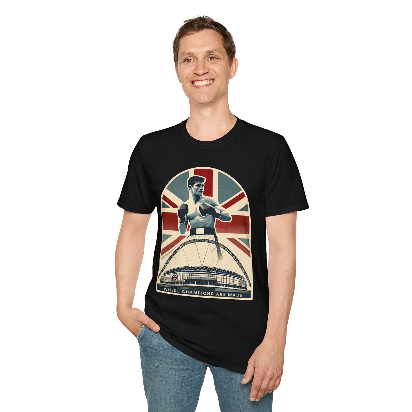 Where Champions Are Made UK Boxing T-Shirt – Wembley Stadium and British Pride