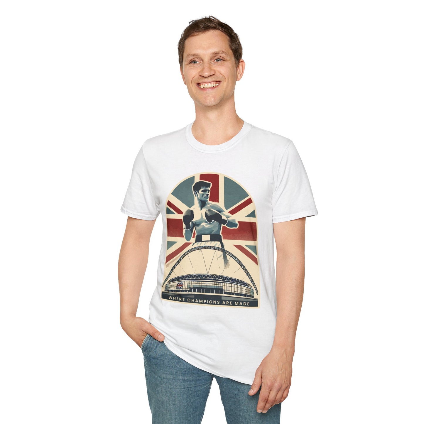 Where Champions Are Made UK Boxing T-Shirt – Wembley Stadium and British Pride